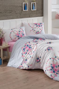 Taç Kristal Fulya Light Collection Çift Kişilik Nevresim Takımı Mavi - Çeyiz Diyarı