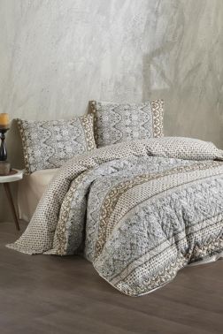 Taç Kristal Hare Tek Kişilik Dört Mevsim Nevresim Takımı Kahverengi - Kristal