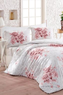 Taç Kristal Henna Light Collection Çift Kişilik Nevresim Takımı Pudra - Çeyiz Diyarı