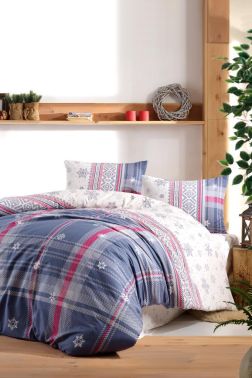 Taç Kristal Joly Light Collection Çift Kişilik Nevresim Takımı Mavi - Çeyiz Diyarı