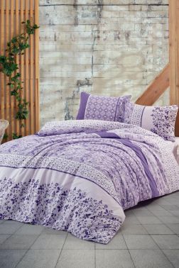 Taç Kristal Kayla Light Collection Çift Kişilik Nevresim Takımı Lila - Çeyiz Diyarı