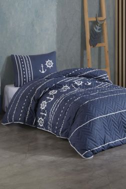 Taç Kristal Marine Genç ve Çocuk Dört Mevsim Nevresim Takımı Lacivert - Kristal