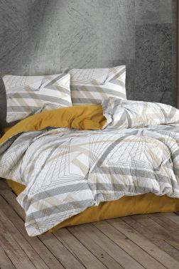 Taç Kristal Prizma Çift Kişilik Dört Mevsim Nevresim Takımı Kahve - Kristal