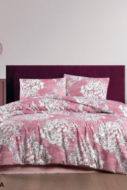 Taç Kristal Rina Terry Cotton Çift Kişilik Nevresim Takımı Fuşya - Çeyiz Diyarı