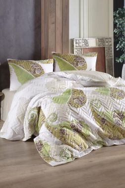 Taç Kristal Rüya Çift Kişilik Dört Mevsim Nevresim Takımı Yeşil - Kristal