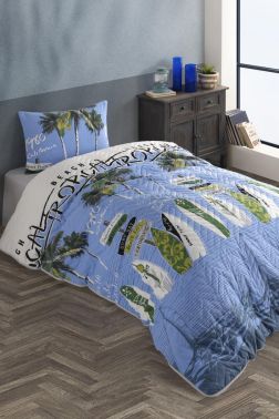 Taç Kristal Rüzgar Genç ve Çocuk Dört Mevsim Nevresim Takımı Mavi - Kristal