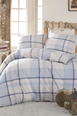 Taç Kristal Sava Light Collection Çift Kişilik Nevresim Takımı Mavi - Çeyiz Diyarı