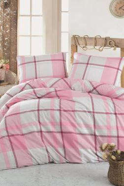 Taç Kristal Sava Light Collection Çift Kişilik Nevresim Takımı Pembe - Çeyiz Diyarı