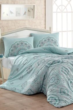 Taç Kristal Şehriban Light Collection Çift Kişilik Nevresim Takımı Mint - Çeyiz Diyarı