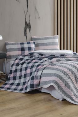 Taç Kristal Solar Çift Kişilik Dört Mevsim Nevresim Takımı Pembe - Kristal