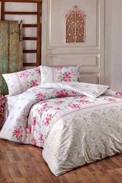 Taç Kristal Talya Light Collection Çift Kişilik Nevresim Takımı Fuşya - Çeyiz Diyarı