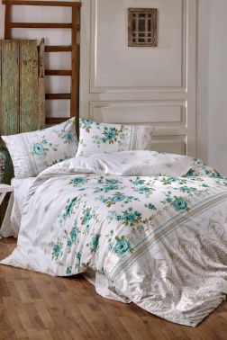 Taç Kristal Talya Light Collection Çift Kişilik Nevresim Takımı Mint - Çeyiz Diyarı