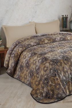 Taç Kristal Tek Kişilik Battaniye Elegance Kahve - Kristal