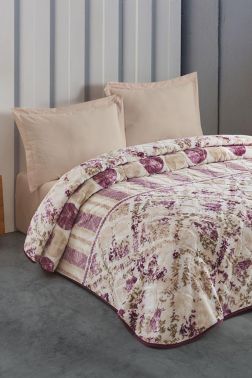 Taç Kristal Tek Kişilik Battaniye Luna Mürdüm - Kristal