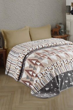 Taç Kristal Tek Kişilik Battaniye Relax Gri - Kristal