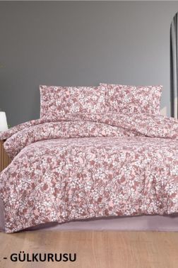 Taç Kristal Vera Terry Cotton Çift Kişilik Nevresim Takımı Gül Kurusu - Çeyiz Diyarı