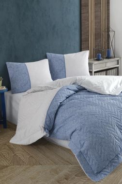 Taç Kristal Zara Çift Kişilik Dört Mevsim Nevresim Takımı Mavi - Kristal