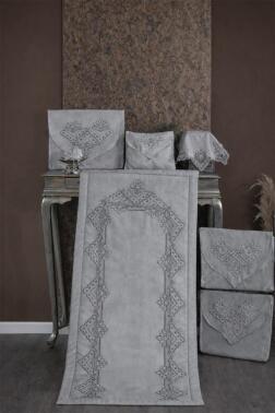 Talya Seccade Seti Gri - Çeyiz Diyarı