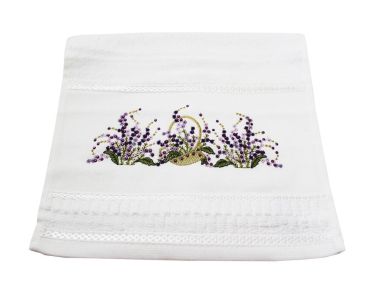 Taşlı Çiçek Sepeti Mutfak Havlusu - Çeyiz Diyarı