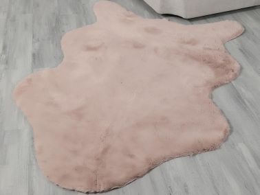 Tavşan Postu Dolgun Tüylü Kaydırmaz Halı 90x150 Cm Pudra - Çeyiz Diyarı