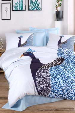 Tavus %100 Pamuk Çift Kişilik Nevresim Takımı - Çeyiz Diyarı