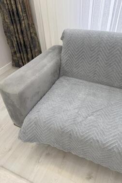 Teddy Wellsoft Koltuk Örtüsü 170x215 Cm Gri - Çeyiz Diyarı (1)