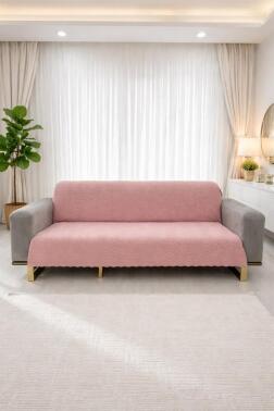 Teddy Wellsoft Koltuk Örtüsü 170x215 Cm Pudra - Çeyiz Diyarı