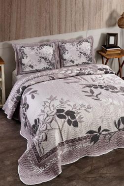 Tina Baskılı Kapitoneli Çift Kişilik Yatak Örtüsü - Çeyiz Diyarı