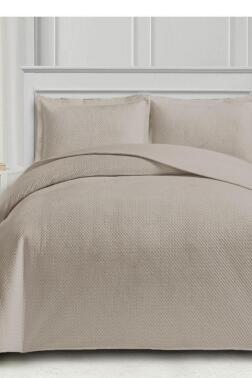 Toskana Tek Kişilik Lüks Kadife Yatak Örtüsü Taş - Çeyiz Diyarı