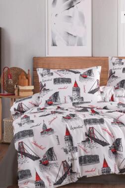 Tower Çift Kişilik Nevresim Takımı Antrasit - Çeyiz Diyarı