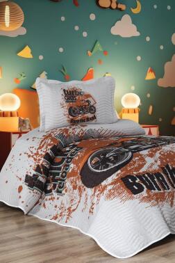 Turbo Motor Baskılı Kapitoneli Tek Kişilik Yatak Örtüsü - Çeyiz Diyarı