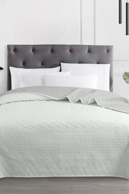 Ultrasonik Kapitoneli Doremi Çift Taraflı Tek Kişilik Yatak Örtüsü Krem - Çeyiz Diyarı