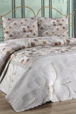 Ultrasonik Kapitoneli Hazal Çift Kişilik Yatak Örtüsü - Çeyiz Diyarı