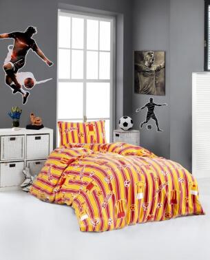 Ultrasonik Kapitoneli Star Tek Kişilik Pike Takımı 160x235 cm Sarı Kırmızı - Çeyiz Diyarı