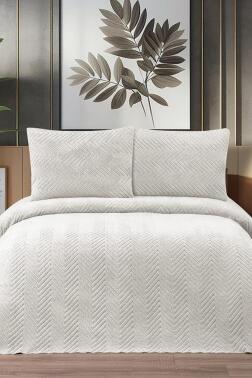 Ultrasonik Welsoft Çift Kişilik Yatak Örtüsü 230x250 Krem - Çeyiz Diyarı