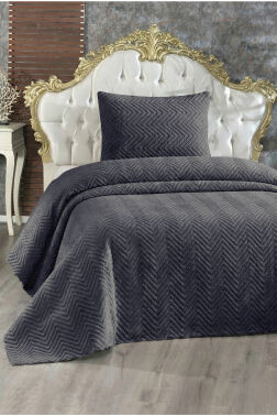 Ultrasonik Welsoft Tek Kişilik Yatak Örtüsü 180x230 Antrasit - Çeyiz Diyarı