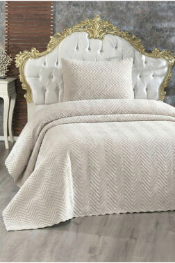 Ultrasonik Welsoft Tek Kişilik Yatak Örtüsü 180x230 Cappucino - Çeyiz Diyarı