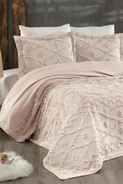 Umay Şönil Çift Kişilik Yatak Örtüsü Cappucino - Çeyiz Diyarı