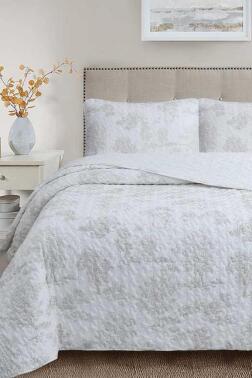 Uniqe Elyaf Dolgulu Çift Kişilik 240x260 Cm Yatak Örtüsü Krem - Çeyiz Diyarı