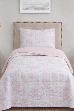 Uniqe Elyaf Dolgulu Tek Kişilik 180x240 Cm Yatak Örtüsü Pudra - Çeyiz Diyarı