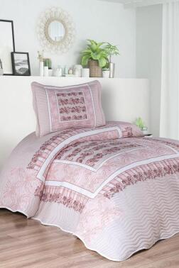 Ventora Baskılı Kapitoneli Tek Kişilik Yatak Örtüsü - Çeyiz Diyarı