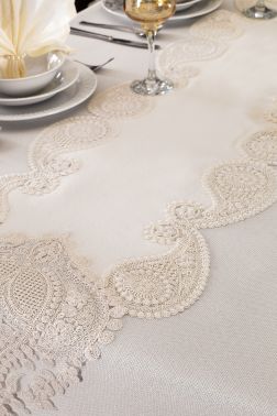 Verna Masa Örtüsü 26 Parça Krem Krem - Çeyiz Diyarı