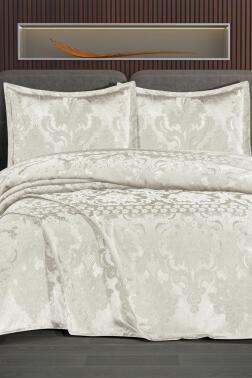 Violetta Şönil Çift Kişilik Yatak Örtüsü 240x260 cm Krem - Çeyiz Diyarı