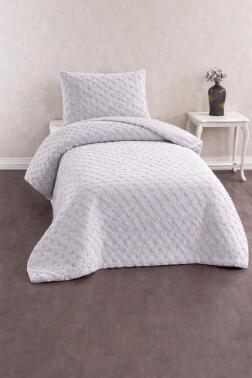 Viyana Tavşan Tüyü Tek Kişilik Yatak Örtüsü 180x230 Gri - Çeyiz Diyarı