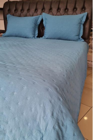 Washed Soft Çift Kişilik Yatak Örtüsü Petrol - Çeyiz Diyarı (1)
