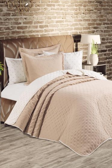 Washed Soft Çift Taraflı 6 Parça Çeyiz Seti Bej - Çeyiz Diyarı