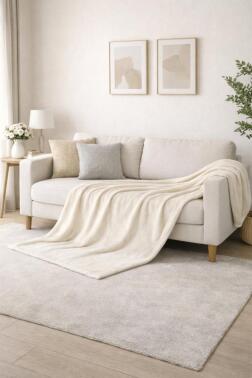 Wella Soft 130x170 cm Tv Battaniyesi Krem - Çeyiz Diyarı