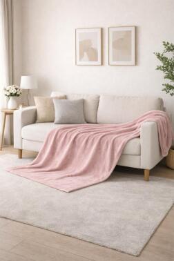 Wella Soft 130x170 cm Tv Battaniyesi Pudra - Çeyiz Diyarı