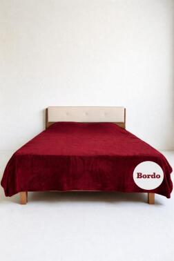 Welsoft Çift Kişilik Battaniye 200x220 cm Bordo - Çeyiz Diyarı