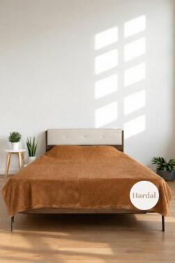 Welsoft Çift Kişilik Battaniye 200x220 cm Hardal - Çeyiz Diyarı